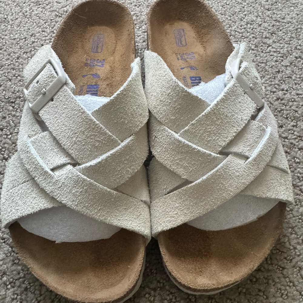 Birkenstock Lugano Sandals in Antique White Size 37 (7.5 to 8) - Picture 3 of 5
